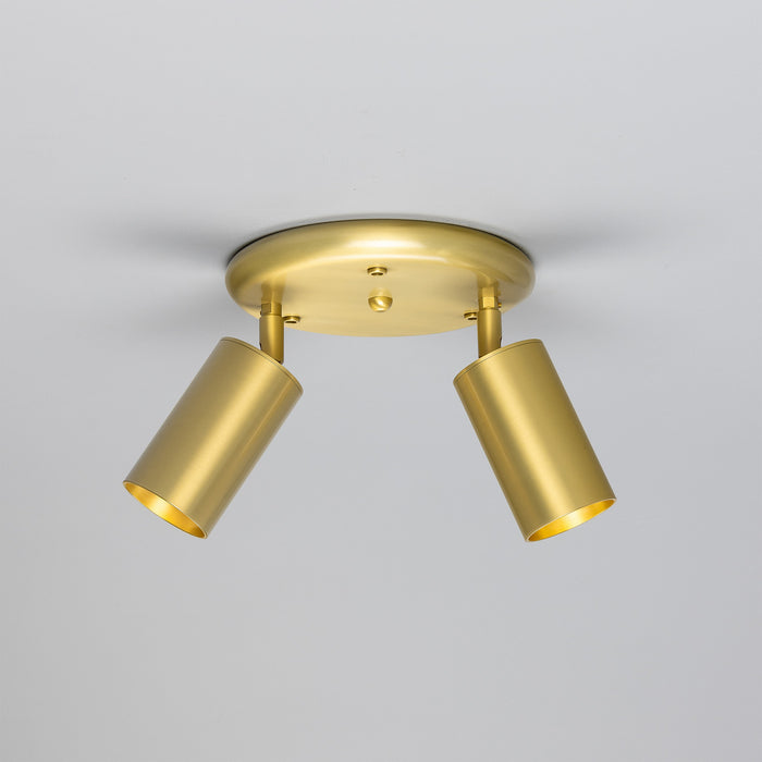 Mullan Lighting - MLCF132SATBRS - Two Light Flush Mount - Evanston - Satin Brass