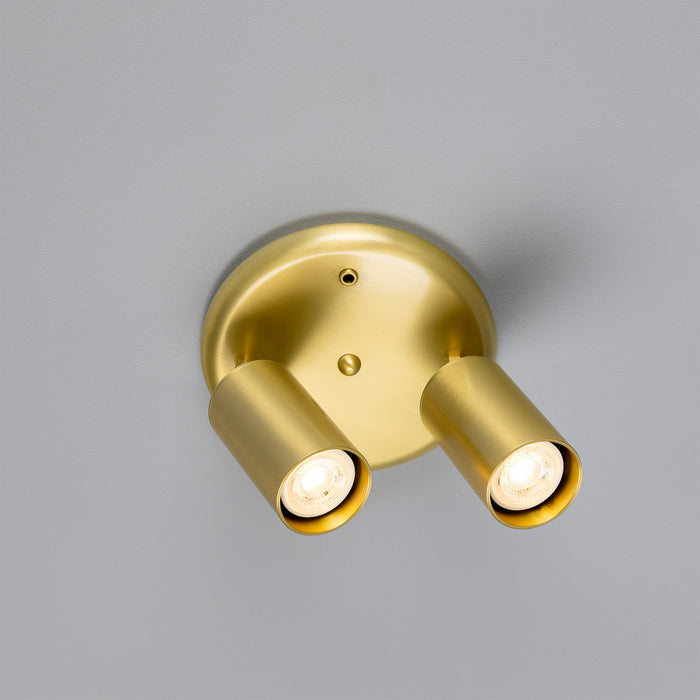Mullan Lighting - MLCF132SATBRS - Two Light Flush Mount - Evanston - Satin Brass