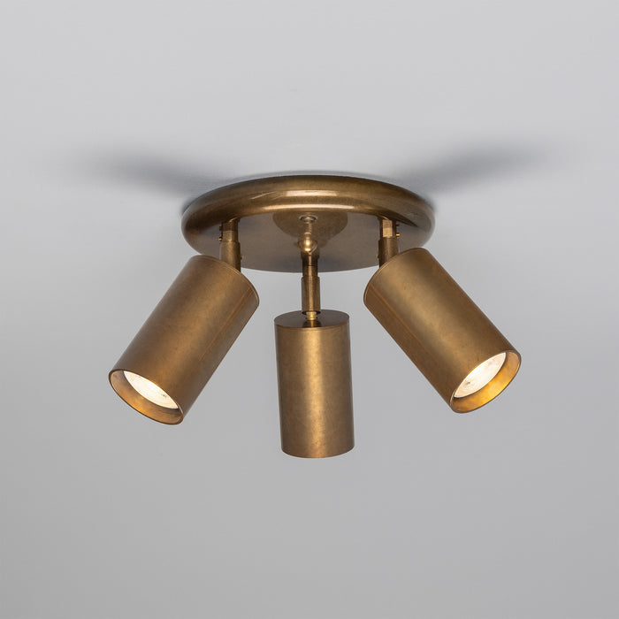 Mullan Lighting - MLCF133ANTBRS - Three Light Flush Mount - Evanston - Antique Brass