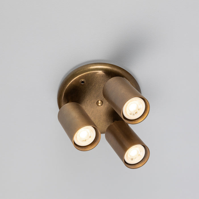 Mullan Lighting - MLCF133ANTBRS - Three Light Flush Mount - Evanston - Antique Brass