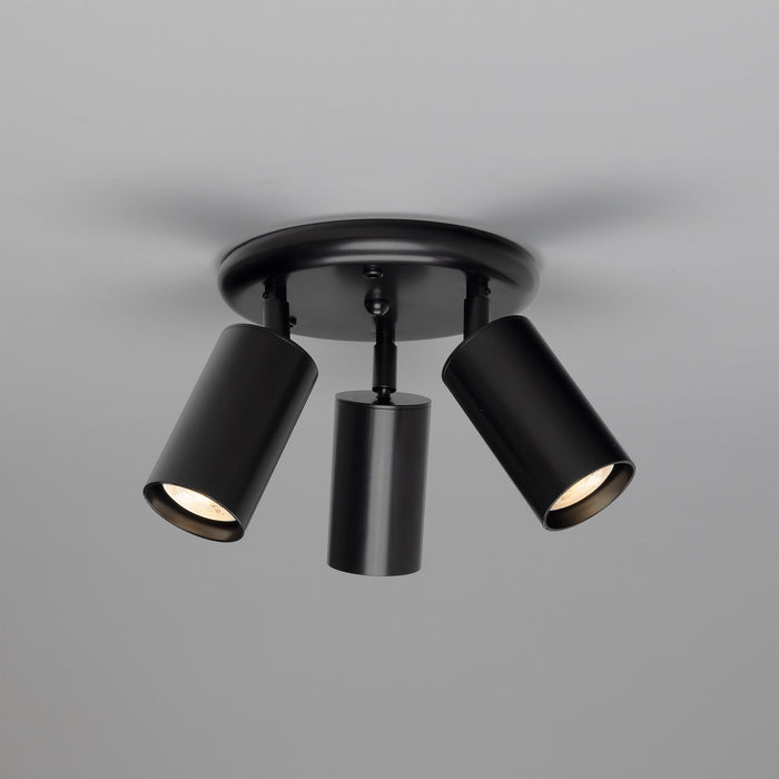 Mullan Lighting - MLCF133PCMBK - Three Light Flush Mount - Evanston - Powder-Coated Matte Black