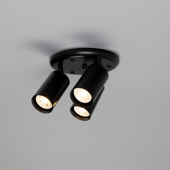 Mullan Lighting - MLCF133PCMBK - Three Light Flush Mount - Evanston - Powder-Coated Matte Black
