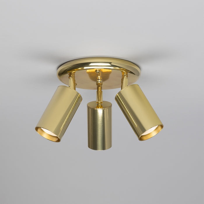 Mullan Lighting - MLCF133POLBRS - Three Light Flush Mount - Evanston - Polished Brass