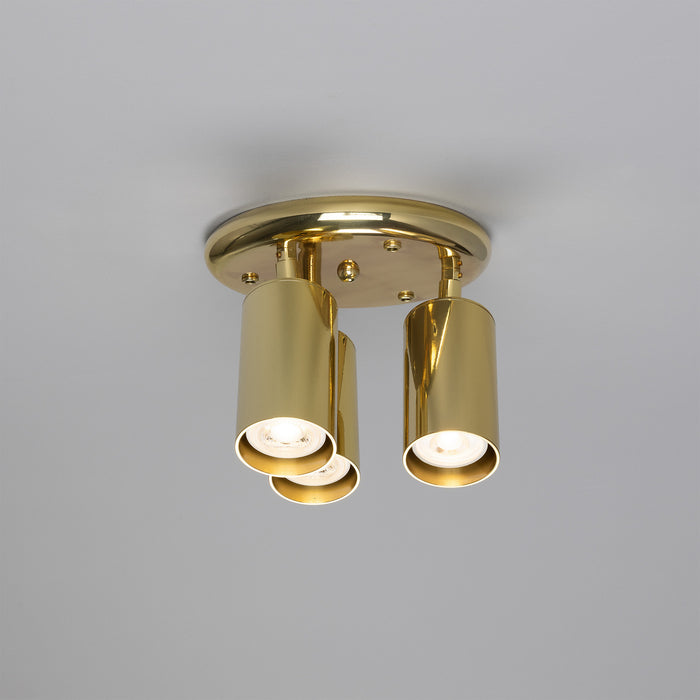 Mullan Lighting - MLCF133POLBRS - Three Light Flush Mount - Evanston - Polished Brass