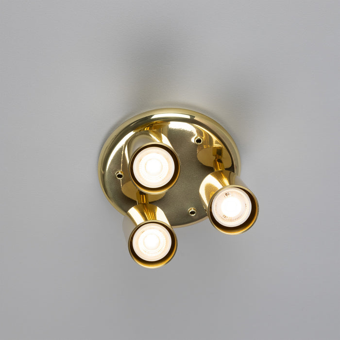 Mullan Lighting - MLCF133POLBRS - Three Light Flush Mount - Evanston - Polished Brass