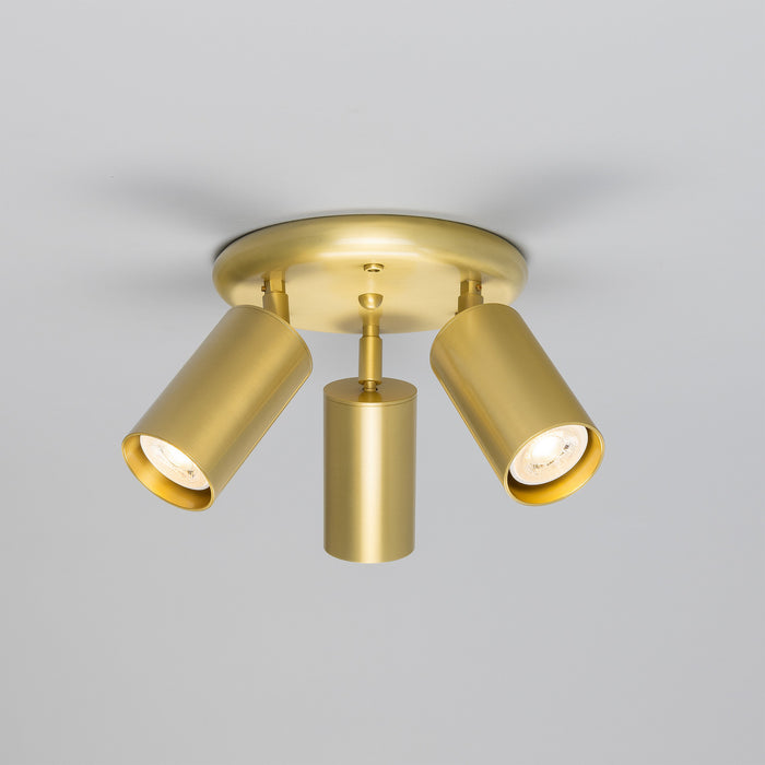 Mullan Lighting - MLCF133SATBRS - Three Light Flush Mount - Evanston - Satin Brass