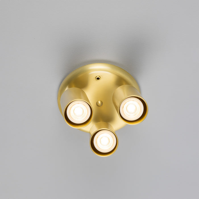 Mullan Lighting - MLCF133SATBRS - Three Light Flush Mount - Evanston - Satin Brass