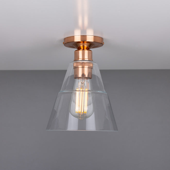 Mullan Lighting - MLCF15POLCOP - One Light Flush Mount - Rigale - Polished Copper