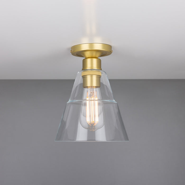 Mullan Lighting - MLCF15SATBRS - One Light Flush Mount - Rigale - Satin Brass