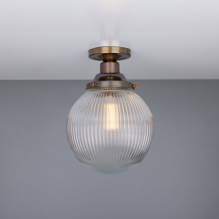 Mullan Lighting - MLCF37ANTBRS - One Light Flush Mount - Stanley - Antique Brass