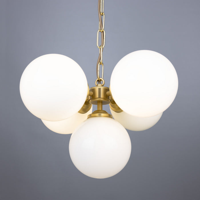 Mullan Lighting - MLF203SATBRS - Five Light Chandelier - Yaounde - Satin Brass