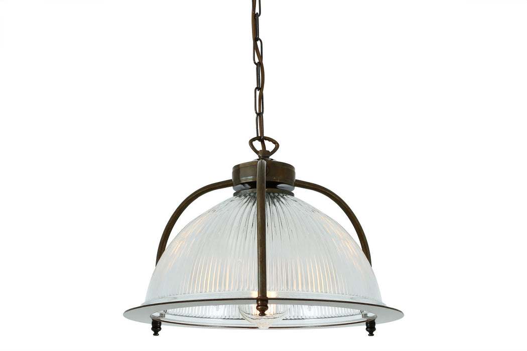 Mullan Lighting - MLP058ANTBRS - One Light Pendant - Bousta - Antique Brass & Bronze Ring