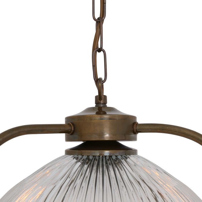 Mullan Lighting - MLP058ANTBRS - One Light Pendant - Bousta - Antique Brass & Bronze Ring