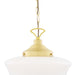 Mullan Lighting - MLP117SATBRS - One Light Pendant - Schoolhouse - Satin Brass