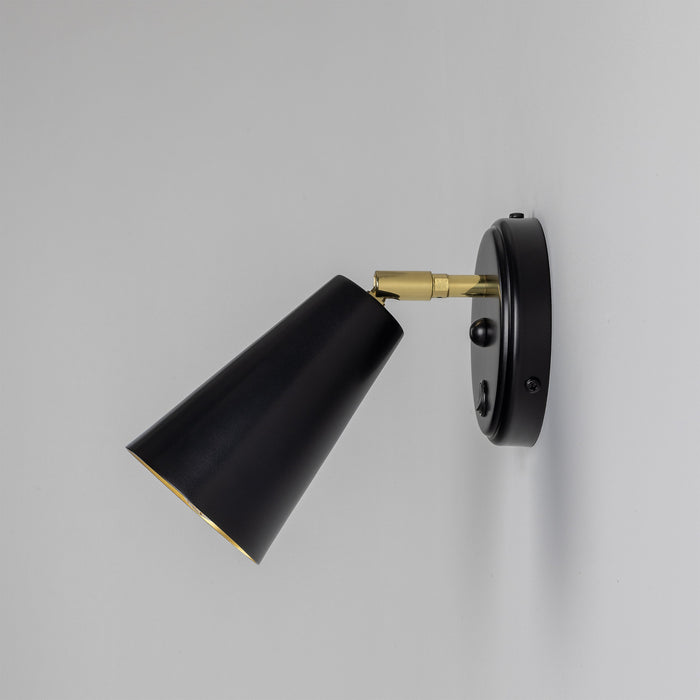 Mullan Lighting - MLWL332PCMBK - One Light Wall Sconce - Cashel - Matt Black / Brass Inner