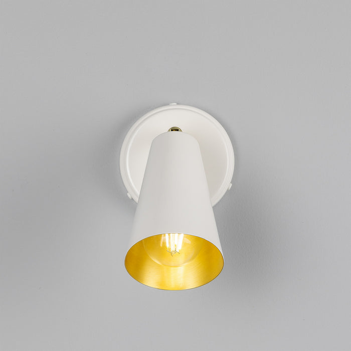 Mullan Lighting - MLWL332PCWTE - One Light Wall Sconce - Cashel - White / Brass Inner