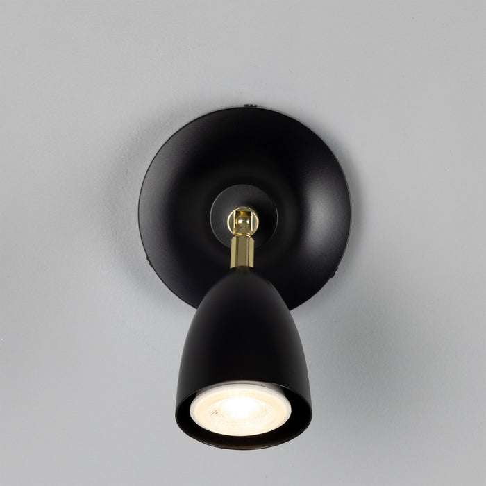Mullan Lighting - MLWL341PCMBK - One Light Wall Sconce - Lainio - Polished Brass / Matte Black Shade & Wall Plate