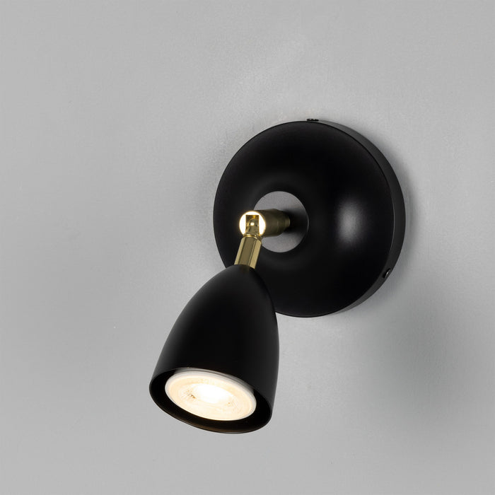 Mullan Lighting - MLWL341PCMBK - One Light Wall Sconce - Lainio - Polished Brass / Matte Black Shade & Wall Plate