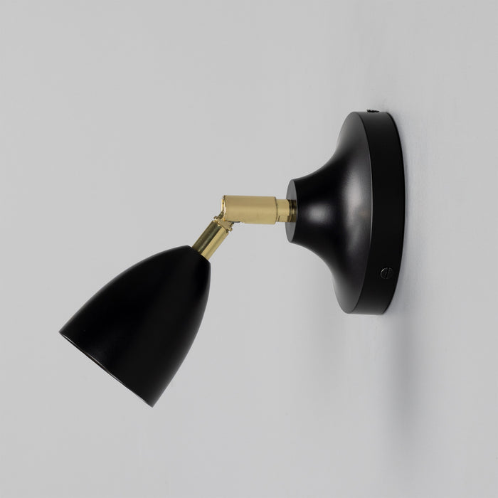 Mullan Lighting - MLWL341PCMBK - One Light Wall Sconce - Lainio - Polished Brass / Matte Black Shade & Wall Plate