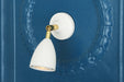 Mullan Lighting - MLWL341PCWTE - One Light Wall Sconce - Lainio - Polished Brass / White Shade & Wall Plate