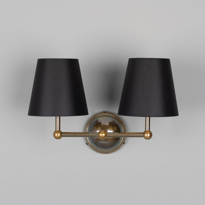 Mullan Lighting - MLWL447ANTBRS/MLFS012BLK - Two Light Wall Sconce - Busan - Antique Brass