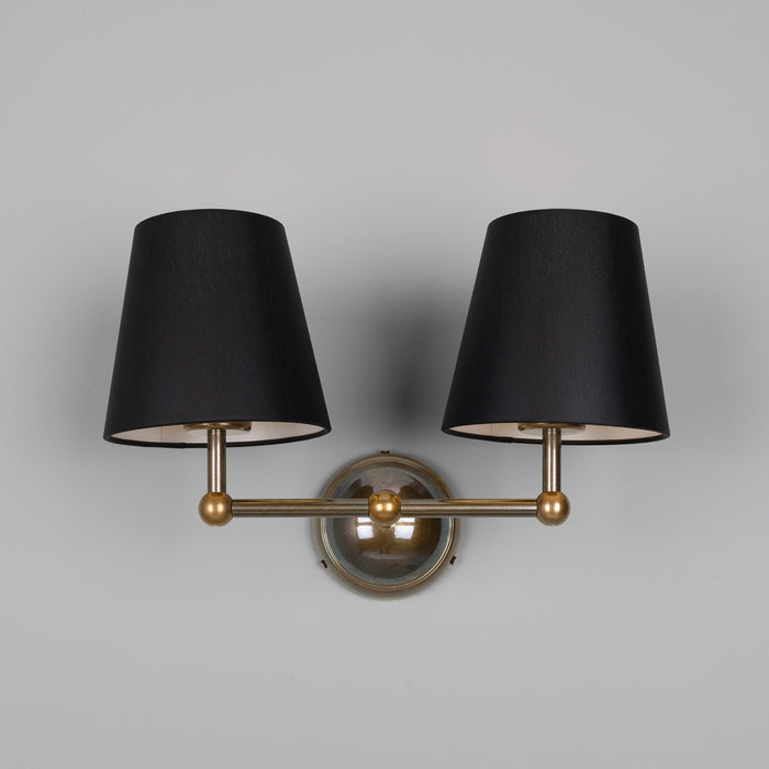 Mullan Lighting - MLWL447ANTBRS/MLFS012BLK - Two Light Wall Sconce - Busan - Antique Brass