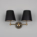 Mullan Lighting - MLWL447ANTBRS/MLFS012BLK - Two Light Wall Sconce - Busan - Antique Brass