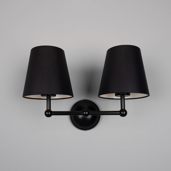 Mullan Lighting - MLWL447PCMBK/MLFS012BLK - Two Light Wall Sconce - Busan - Matte Black