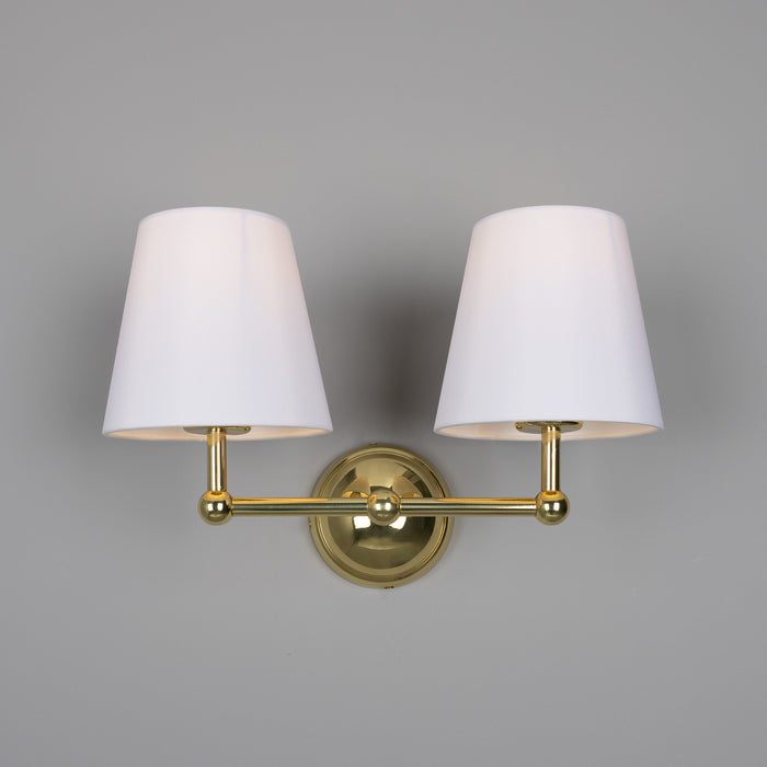 Mullan Lighting - MLWL447POLBRS/MLFS012WTE - Two Light Wall Sconce - Busan - Polished Brass