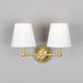 Mullan Lighting - MLWL447SATBRS/MLFS012WTE - Two Light Wall Sconce - Busan - Satin Brass