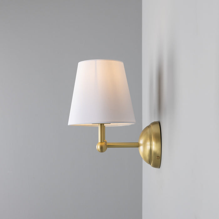 Mullan Lighting - MLWL447SATBRS/MLFS012WTE - Two Light Wall Sconce - Busan - Satin Brass