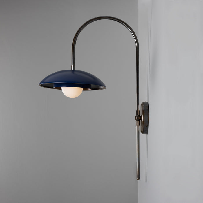 Mullan Lighting - MLWL449ANTBRSPCMSBOP - One Light Wall Sconce - Marrakesh - Ant. Brass & Sapphire Blue