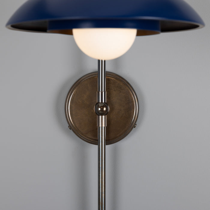 Mullan Lighting - MLWL449ANTBRSPCMSBOP - One Light Wall Sconce - Marrakesh - Ant. Brass & Sapphire Blue