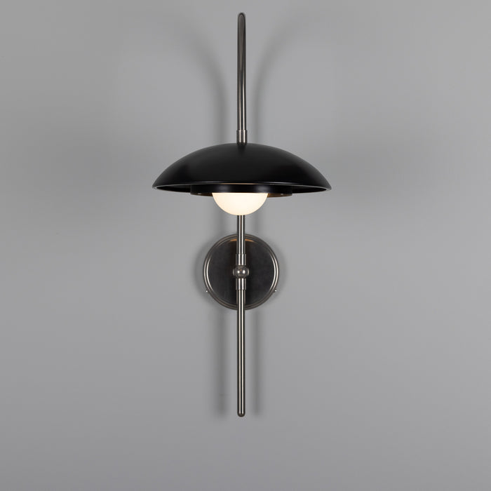 Mullan Lighting - MLWL449ANTSLVPCMBKOP - One Light Wall Sconce - Marrakesh - Ant. Silver & Matte Black