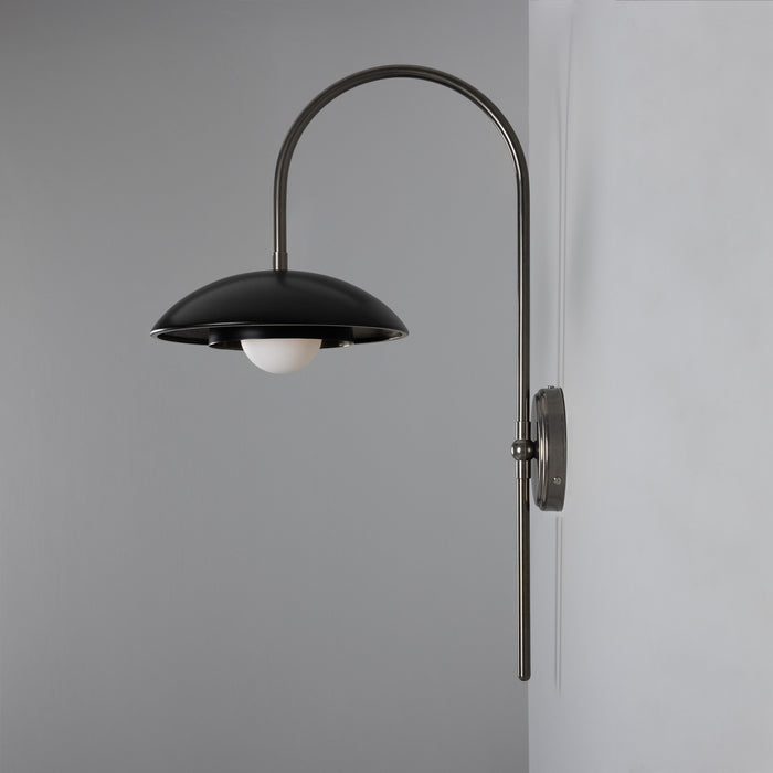 Mullan Lighting - MLWL449ANTSLVPCMBKOP - One Light Wall Sconce - Marrakesh - Ant. Silver & Matte Black