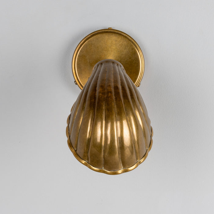 Mullan Lighting - MLWL517ANTBRS - One Light Wall Sconce - Shell - Adjustable