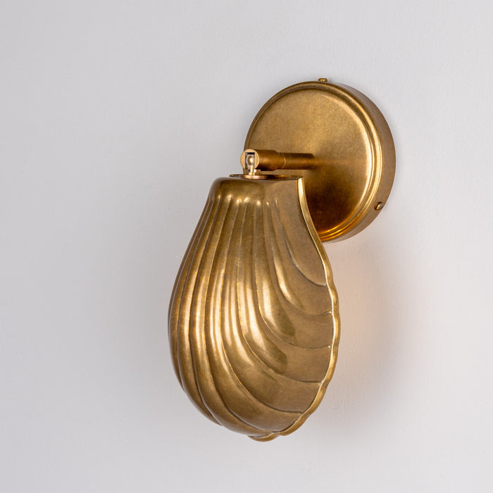 Mullan Lighting - MLWL517ANTBRS - One Light Wall Sconce - Shell - Adjustable