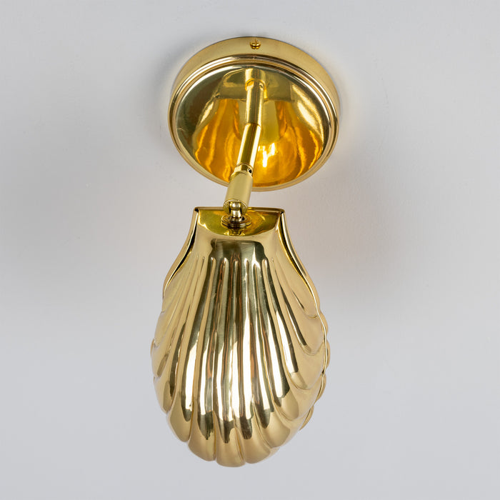 Mullan Lighting - MLWL517POLBRS - One Light Wall Sconce - Shell - Adjustable