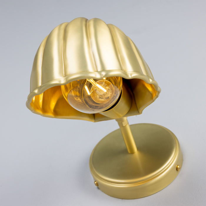 Mullan Lighting - MLWL517SATBRS - One Light Wall Sconce - Shell - Adjustable