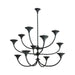 Arteriors - DLI09 - 12 Light Chandelier - Larkin - Black Gesso