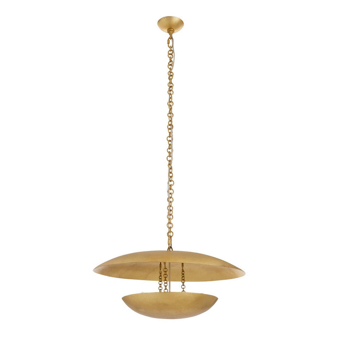Arteriors - DMI27 - Three Light Chandelier - Florko - Gold Leaf