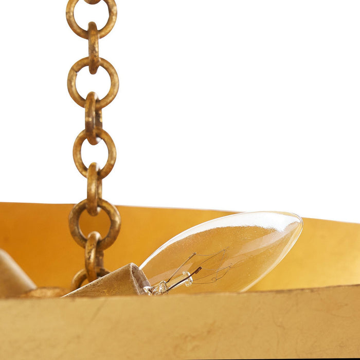 Arteriors - DMI27 - Three Light Chandelier - Florko - Gold Leaf