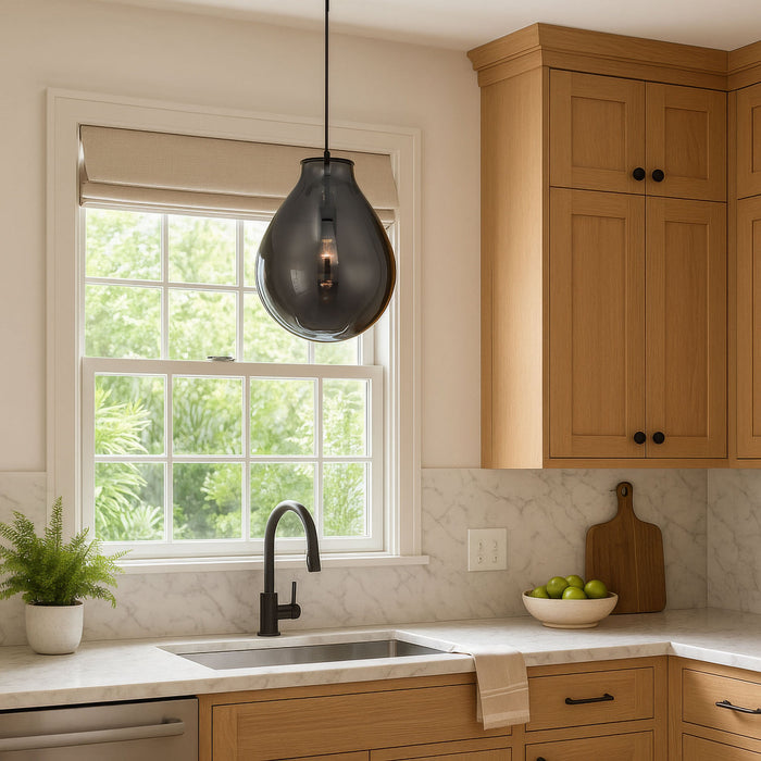 Golden - 2088-12P BLK-SMP - One Light Pendant - Drop - Matte Black