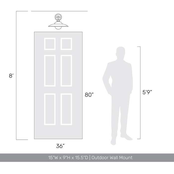 Golden - 5096-OWL15 BLK-WGY - One Light Wall Sconce - Croma - Matte Black