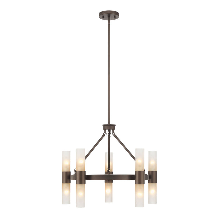 Golden - 5803-10 MDB-EBO - Ten Light Chandelier - Lyssna Cirkel - Modern Bronze