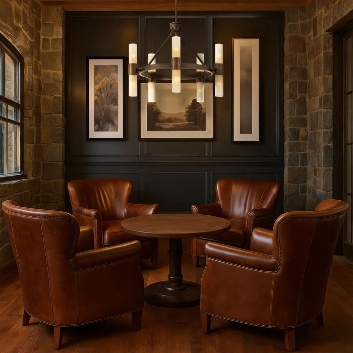 Golden - 5803-10 MDB-EBO - Ten Light Chandelier - Lyssna Cirkel - Modern Bronze