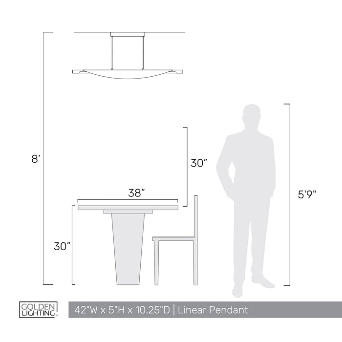 Golden - 6400-LP42 COS - LED Island Pendant - Luma - Coffee Silver