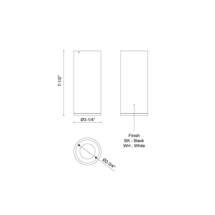 Kuzco Lighting - LD3-FM08W14-3036-BK-UNV-010 - LED Flush Mount - Lorna - Black