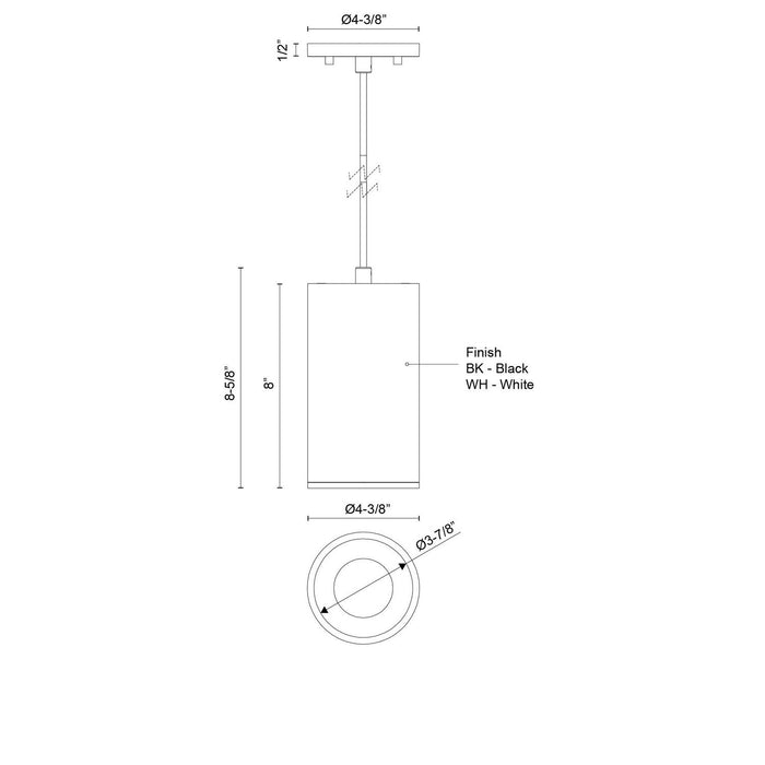 Kuzco Lighting - LD4-PD08W20-3036-BK-UNV-010 - LED Pendant - Lorna - Black