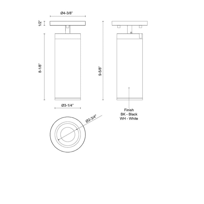 Kuzco Lighting - LD3-SA08W14-3036-WH-UNV-010 - LED Ceiling Mount - Lorna - White